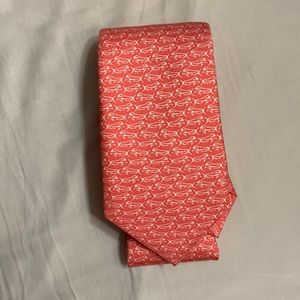 Pink whale pattern tie